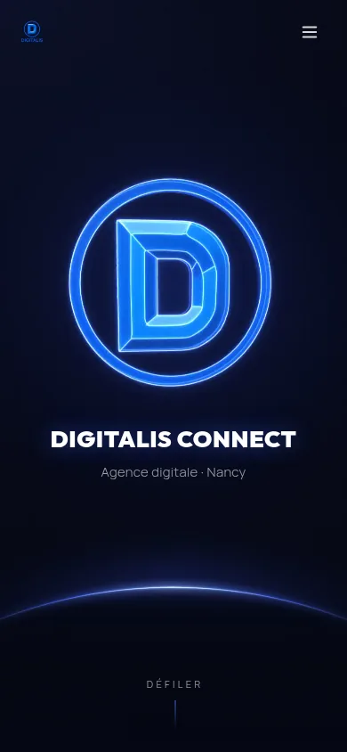 The Digitalis Connect website on mobile