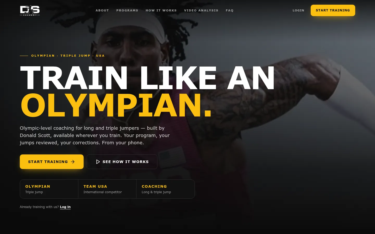 Home page of the Donald Scott Academy website, on desktop