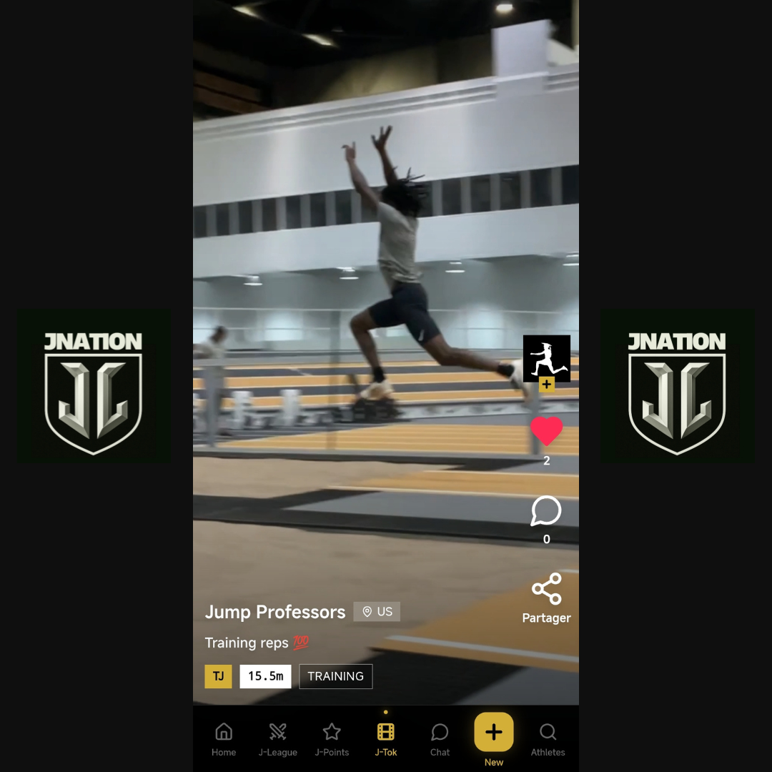 Athlete video in J-Nation with engagement metrics
